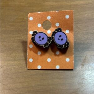 Charming Purple Spider Earrings